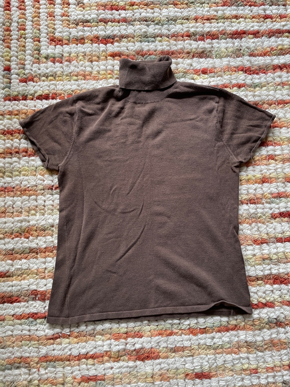 Brown Short-Sleeve Turtleneck